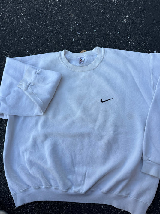 White Nike Mini Swoosh Crewneck